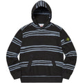 SUPREME® / STONE ISLAND® WARP STRIPE HOODED SWEATSHIRT IN BLACK