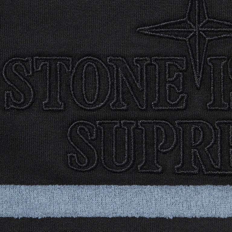 SUPREME® / STONE ISLAND® WARP STRIPE HOODED SWEATSHIRT IN BLACK