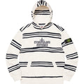 SUPREME® / STONE ISLAND® WARP STRIPE HOODED SWEATSHIRT IN WHITE