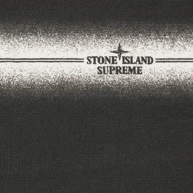 SUPREME®/STONE ISLAND® STRIPE HOODED SWEATSHIRT IN BLACK