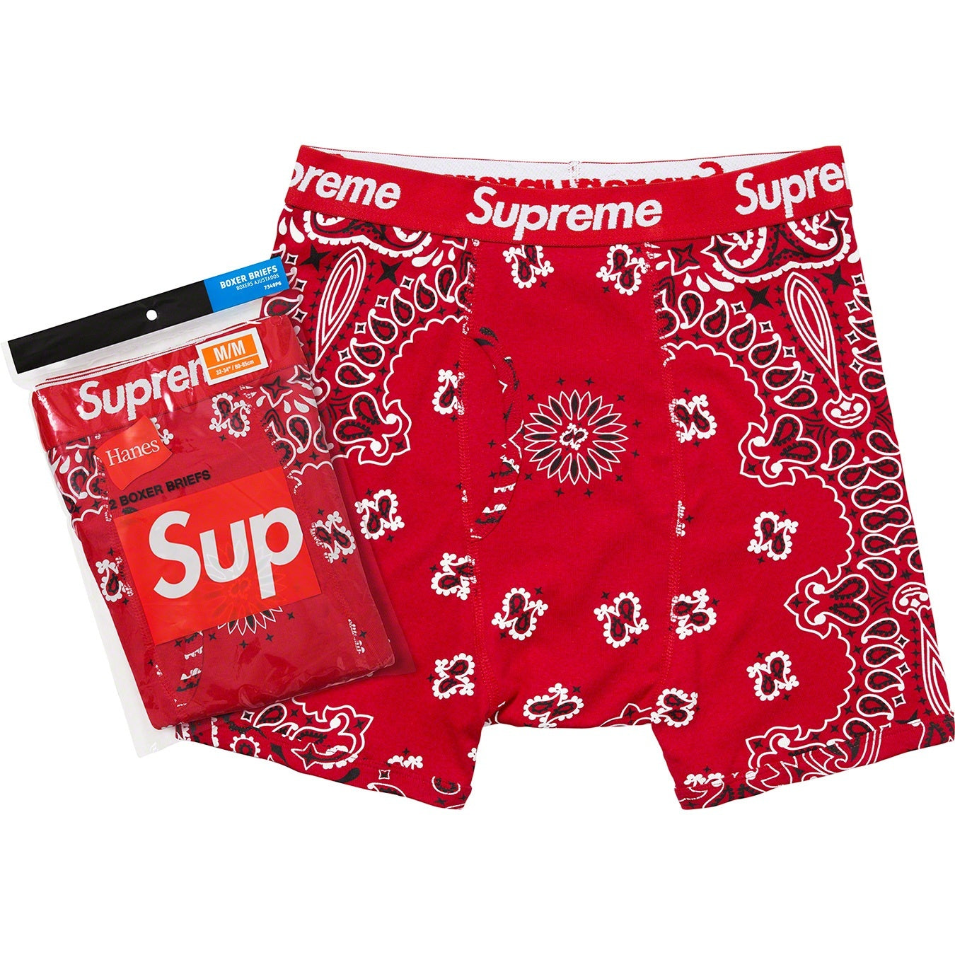 SUPREME®/HANES® BANDANA BOXER BRIEFS (2 PACK)