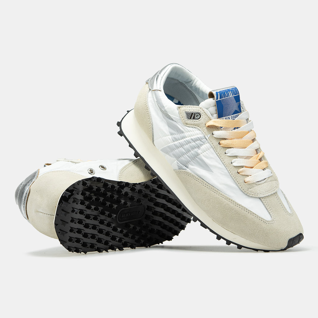 GOLDEN GOOSE MARATHON IN BEIGE/WHITE