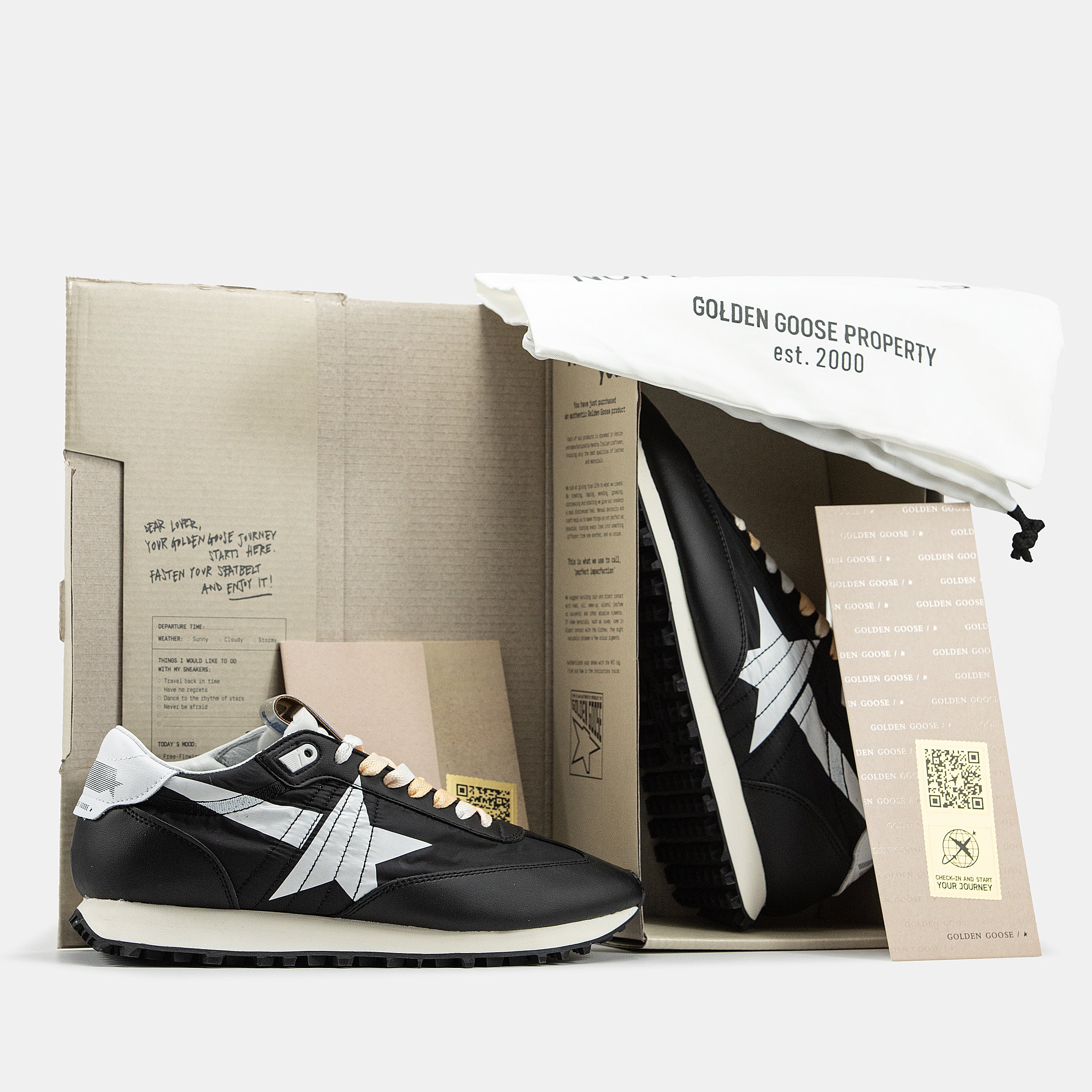 GOLDEN GOOSE MARATHON IN BLACK/WHITE