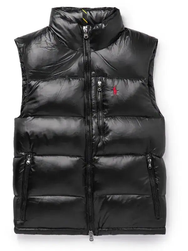 RALPH LAUREN POLO LOGO-EMBROIDERED NYLON DOWN GILET