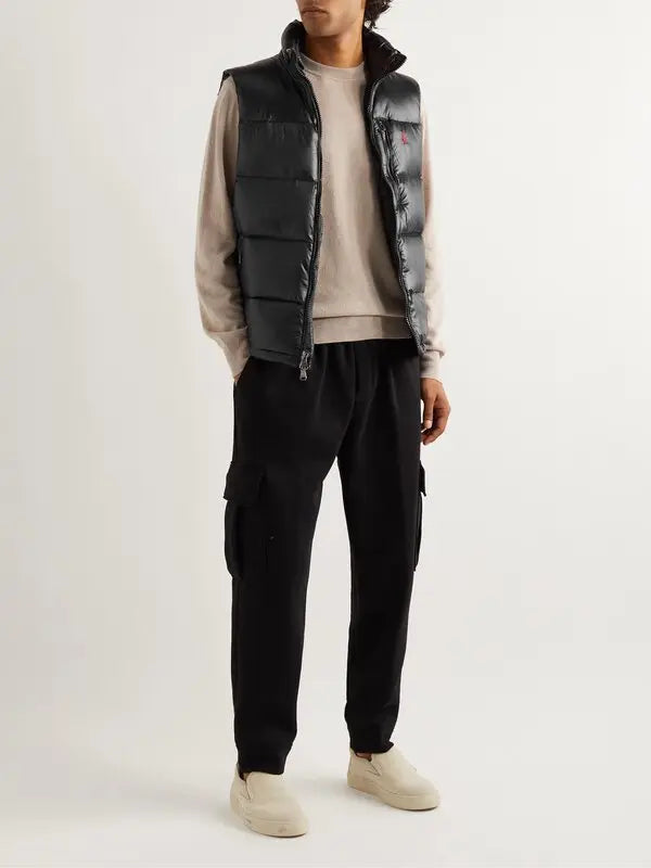 RALPH LAUREN POLO LOGO-EMBROIDERED NYLON DOWN GILET