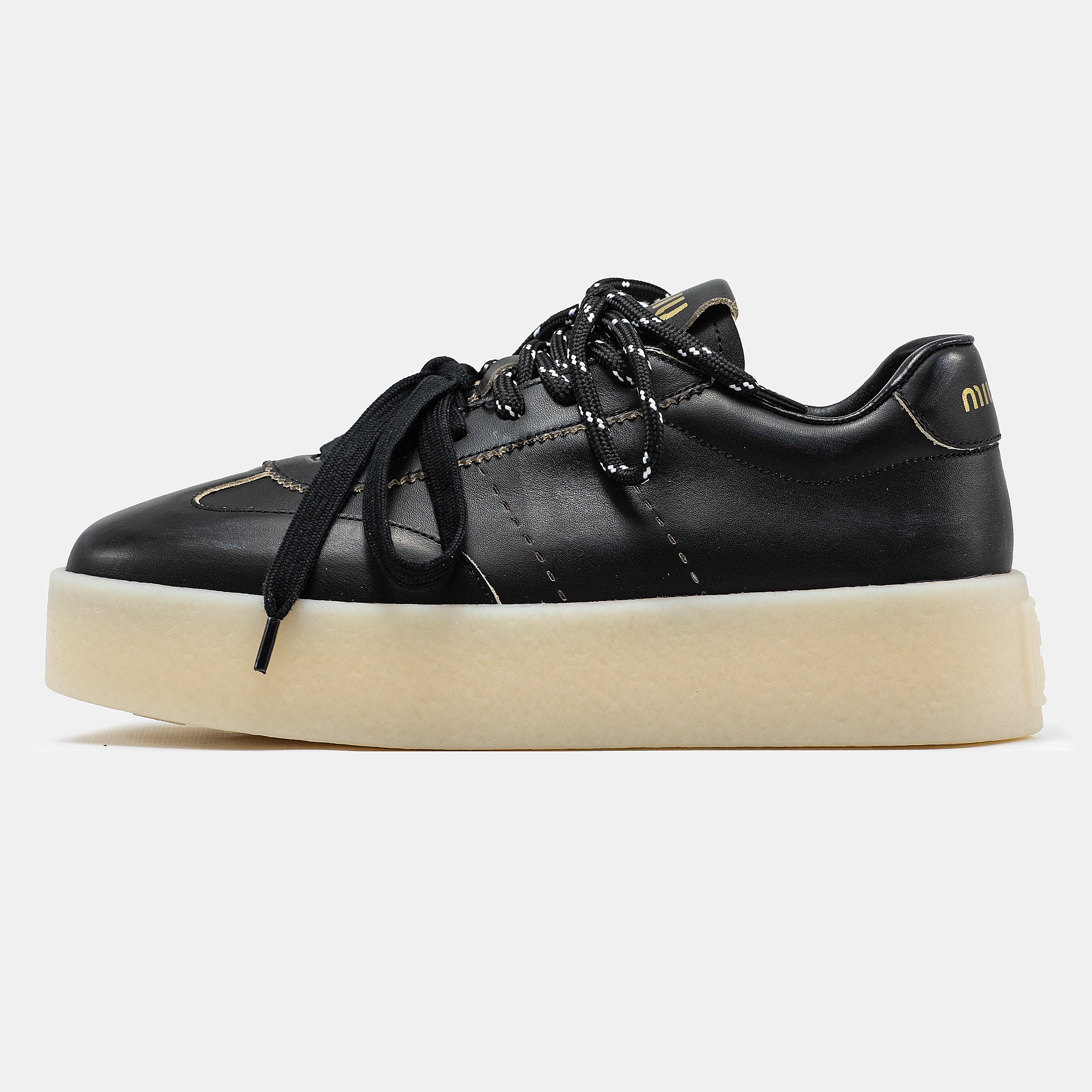 MIU MIU PLATFORM SNEAKER IN BLACK