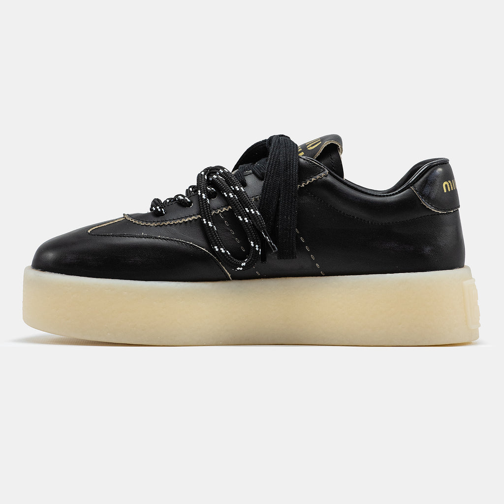 MIU MIU PLATFORM SNEAKER IN BLACK