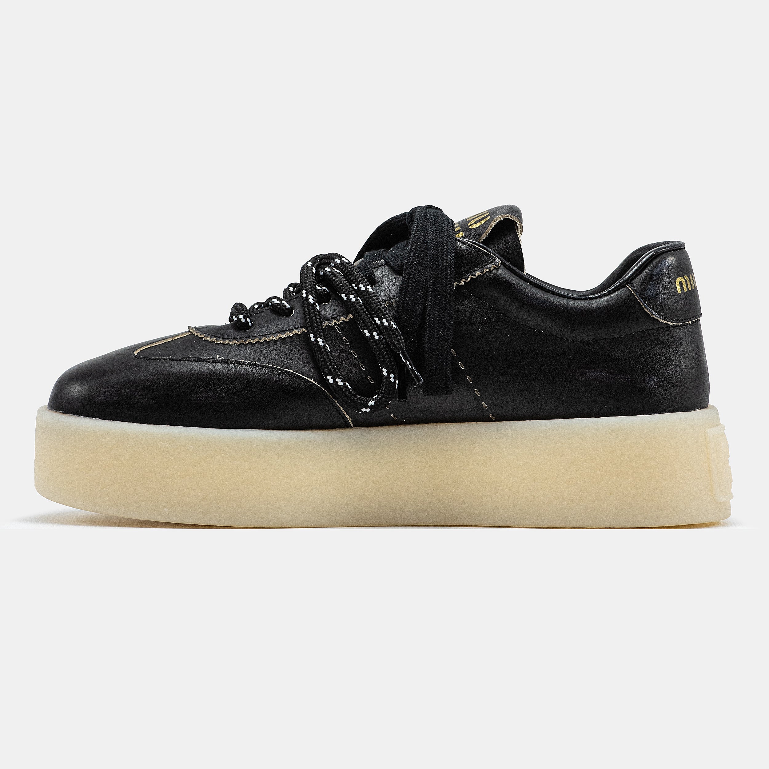 MIU MIU PLATFORM SNEAKER IN BLACK