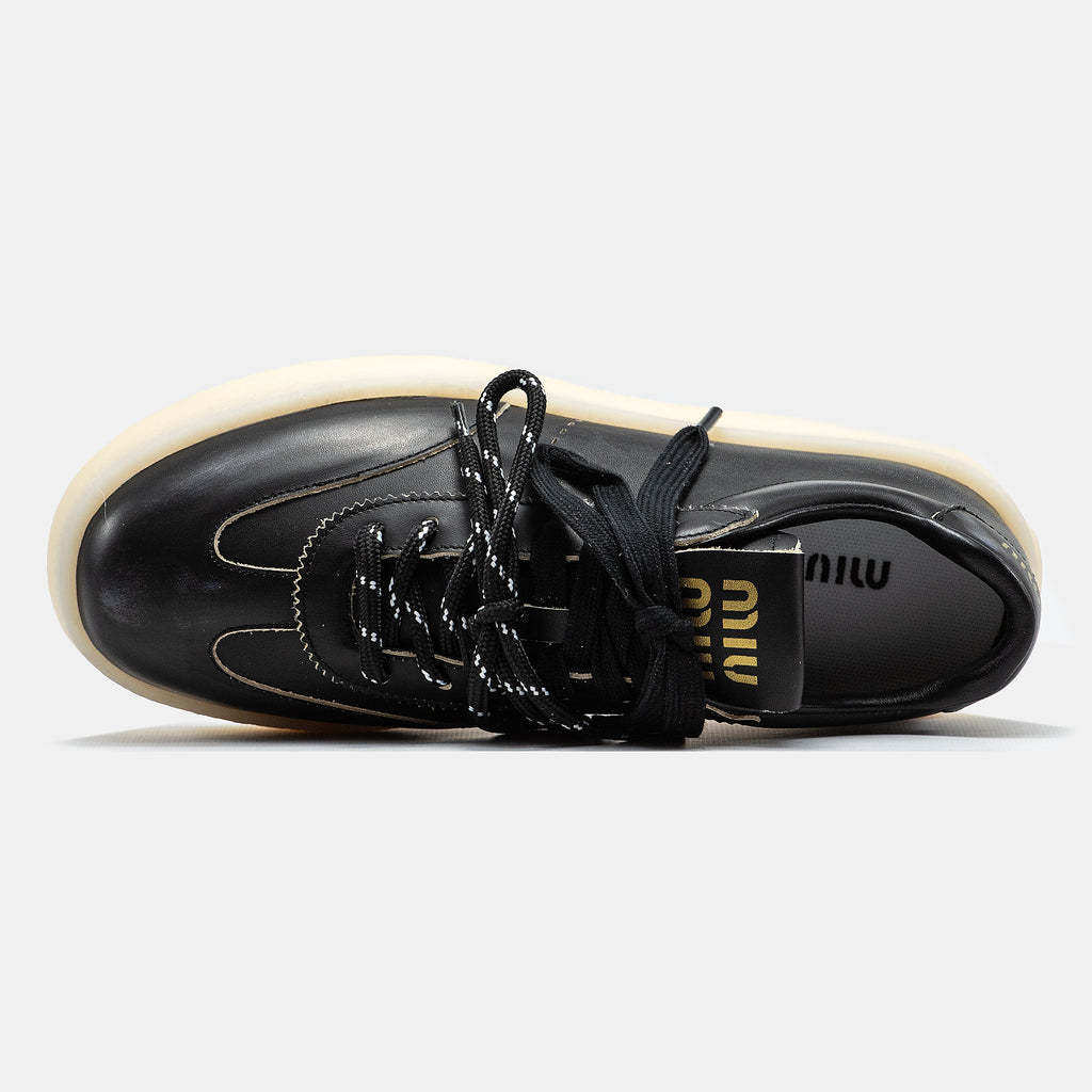 MIU MIU PLATFORM SNEAKER IN BLACK