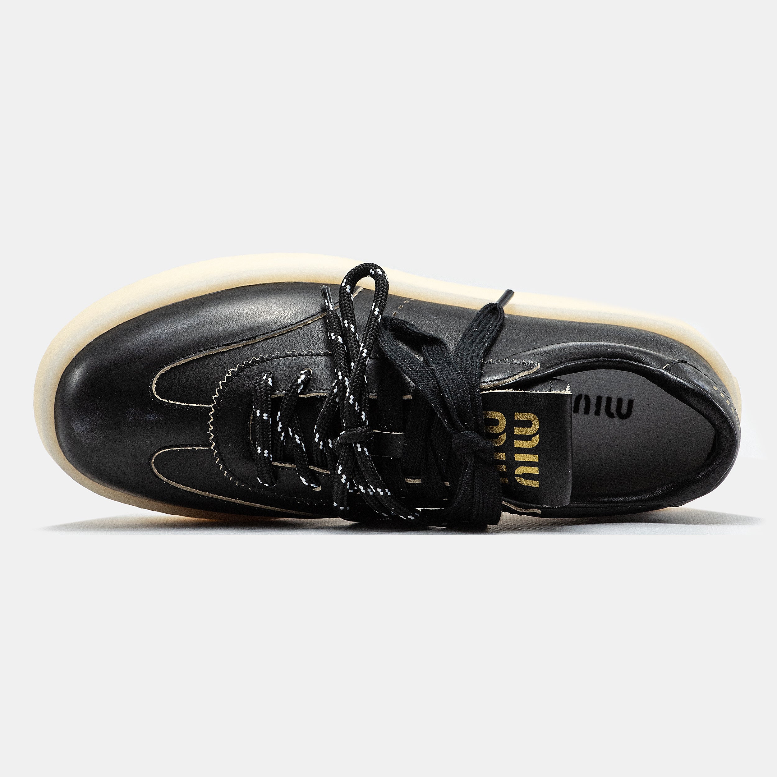 MIU MIU PLATFORM SNEAKER IN BLACK