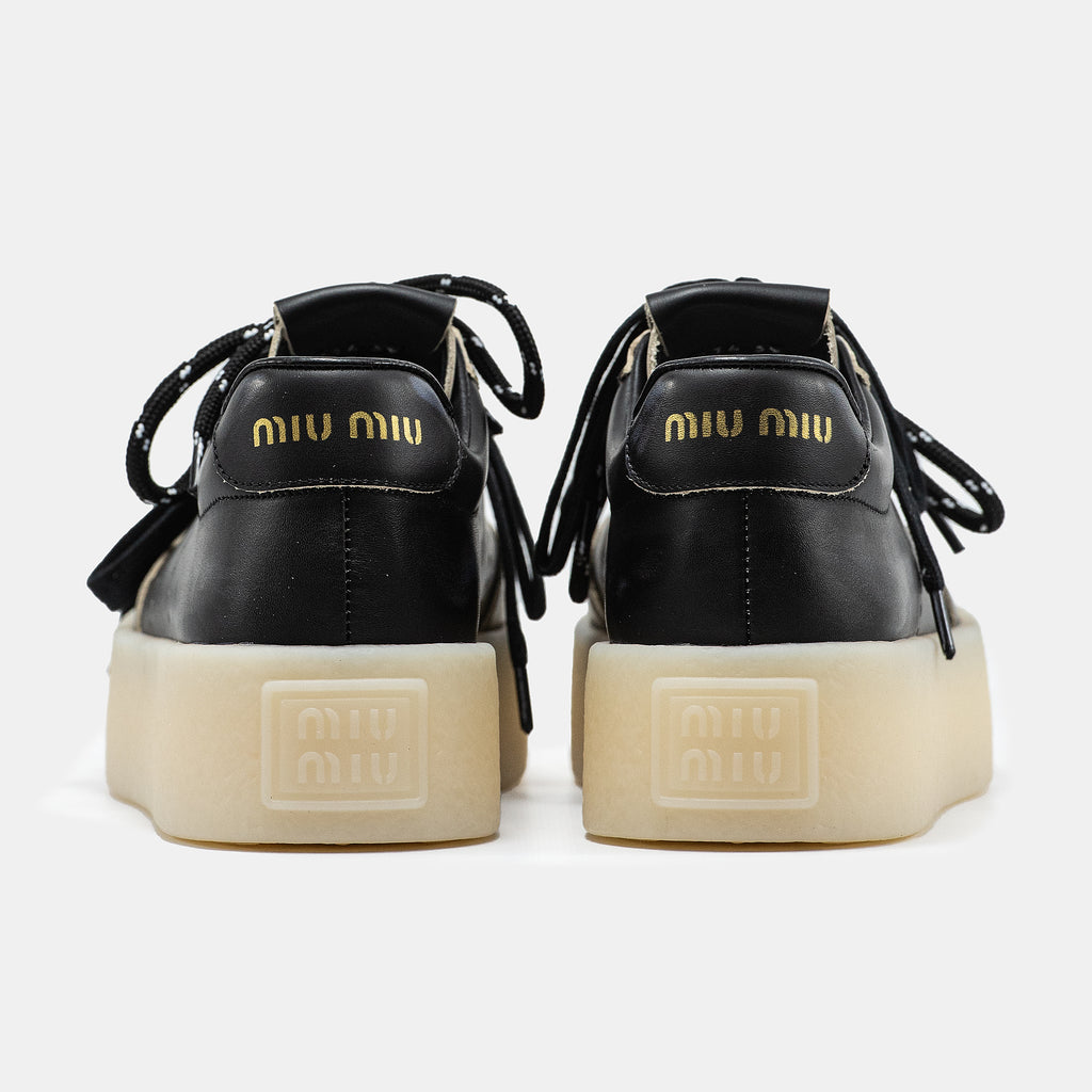 MIU MIU PLATFORM SNEAKER IN BLACK