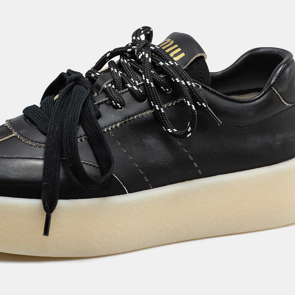MIU MIU PLATFORM SNEAKER IN BLACK