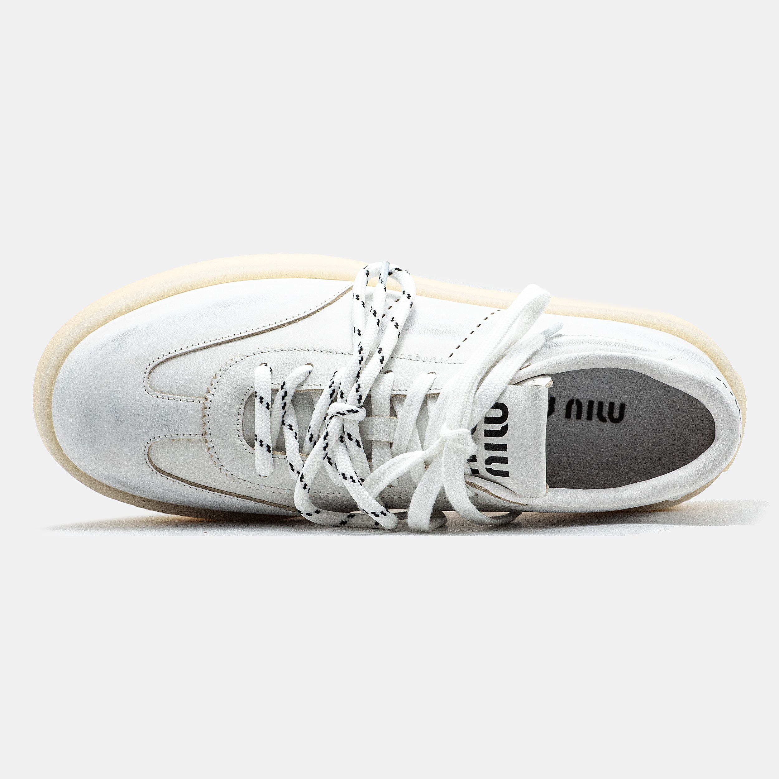 MIU MIU PLATFORM SNEAKER IN WHITE