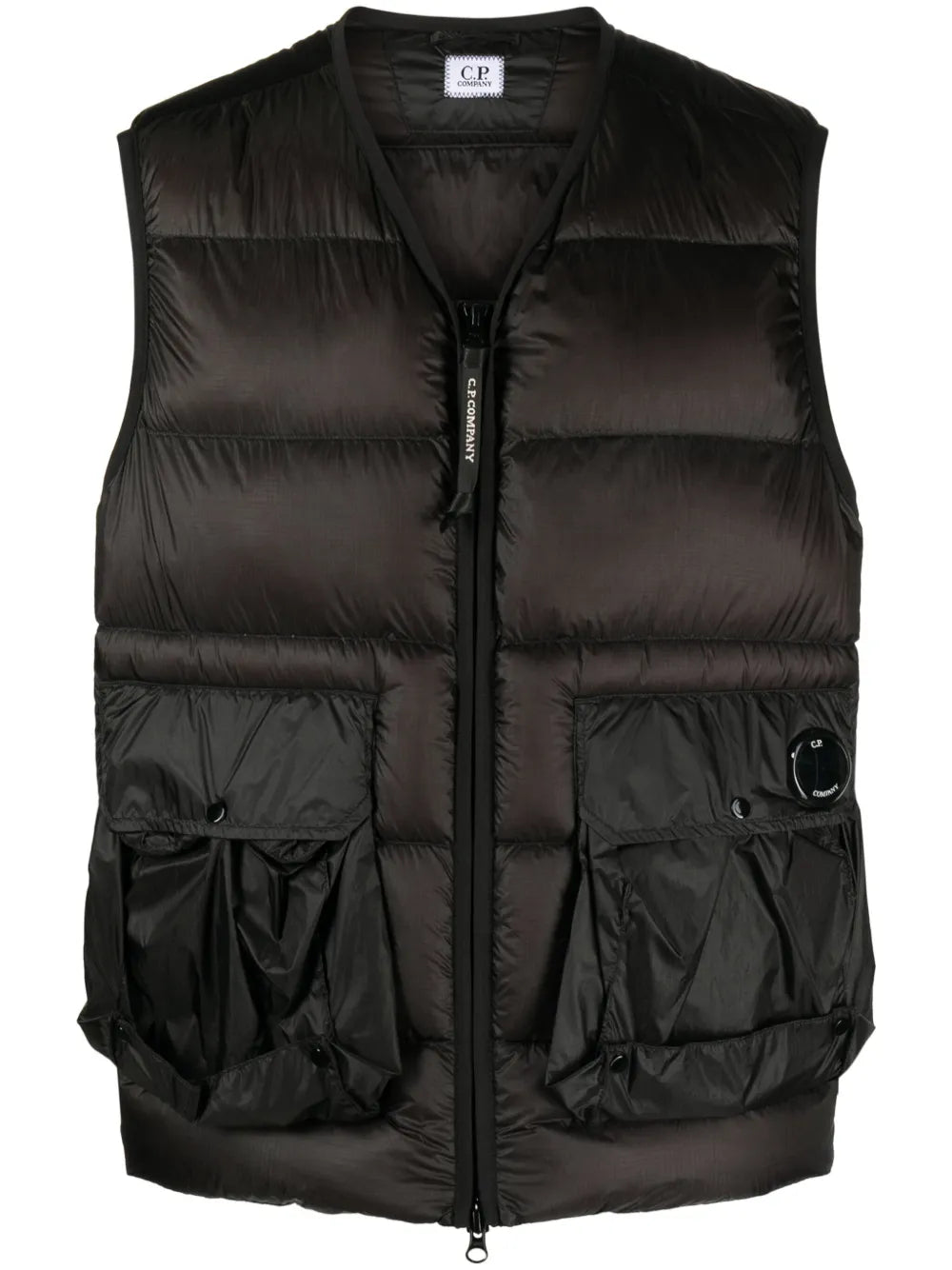C.P. COMPANY D.D. SHELL DOWN GILET IN BLACK