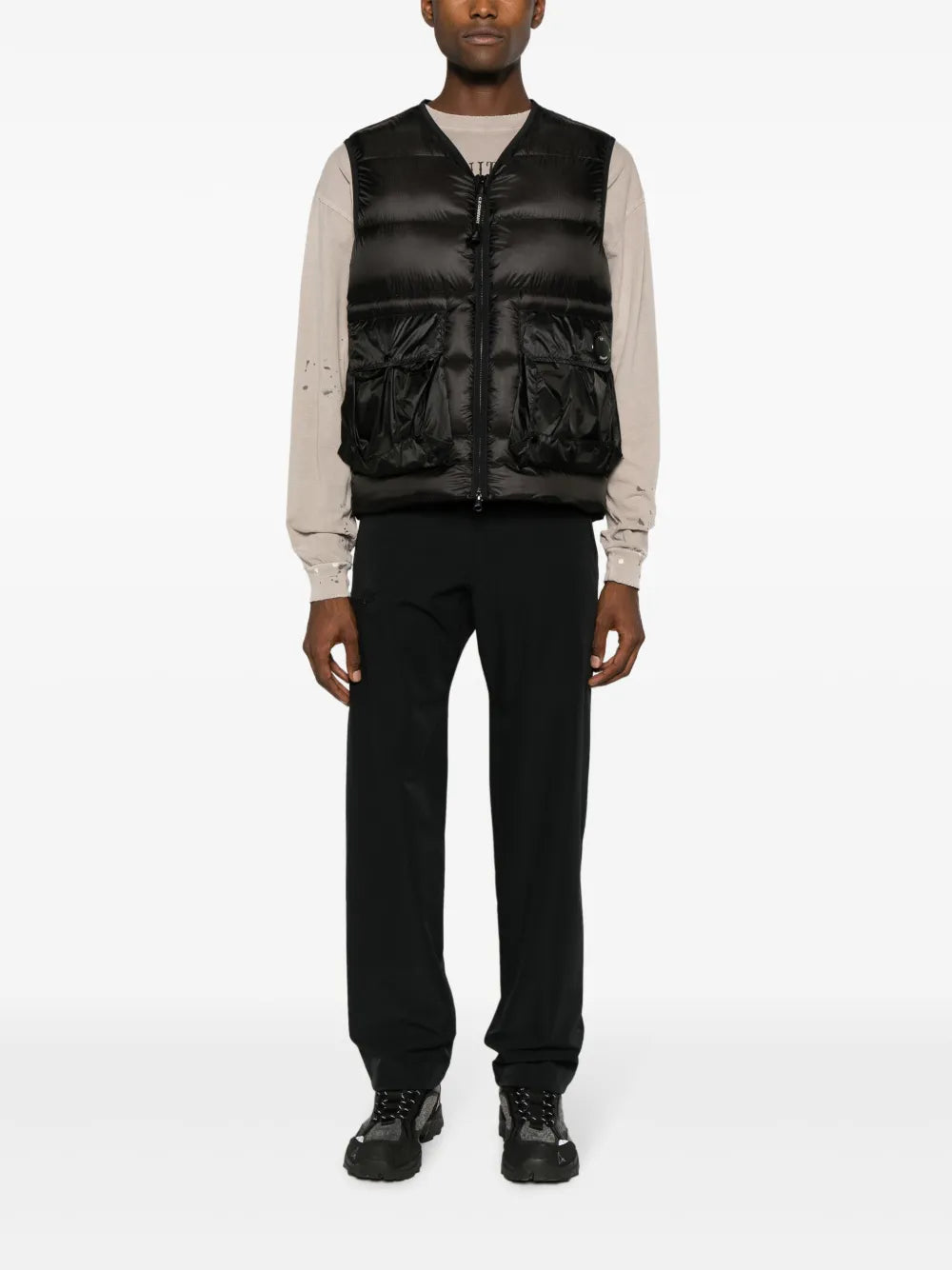 C.P. COMPANY D.D. SHELL DOWN GILET IN BLACK