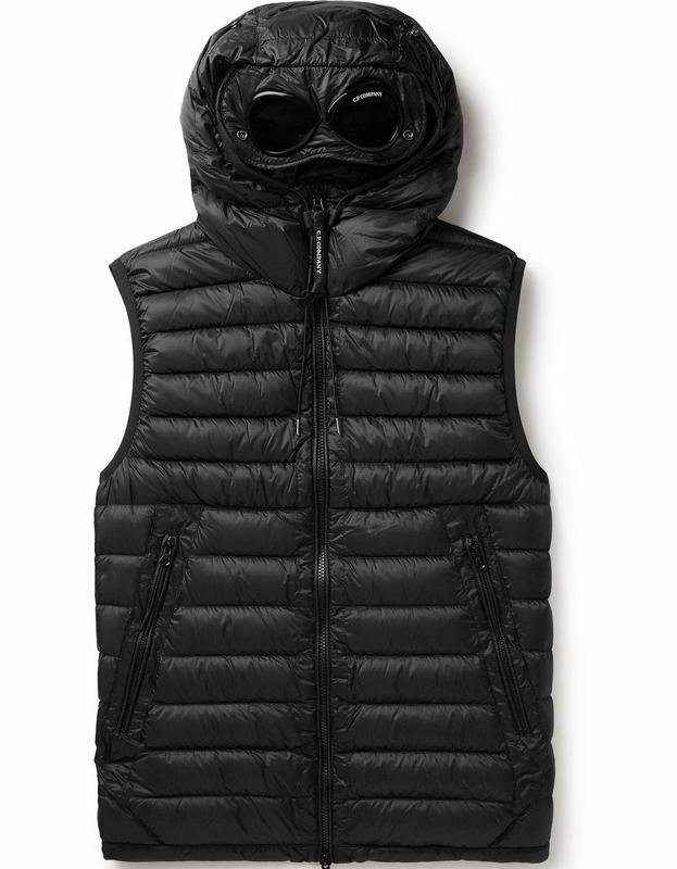 C.P. COMPANY D.D. SHELL GOGGLE DOWN VEST IN BLACK