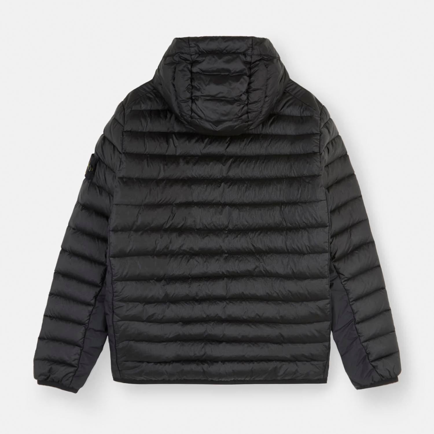 STONE ISLAND MICRO DOWN JACKET IN BLACK