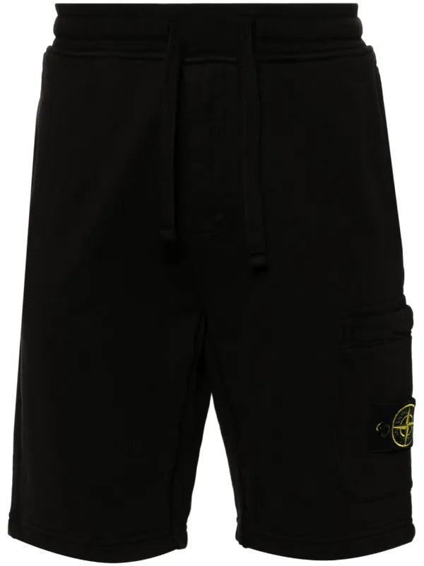 STONE ISLAND COTTON TRACK SHORTS “BLACK”