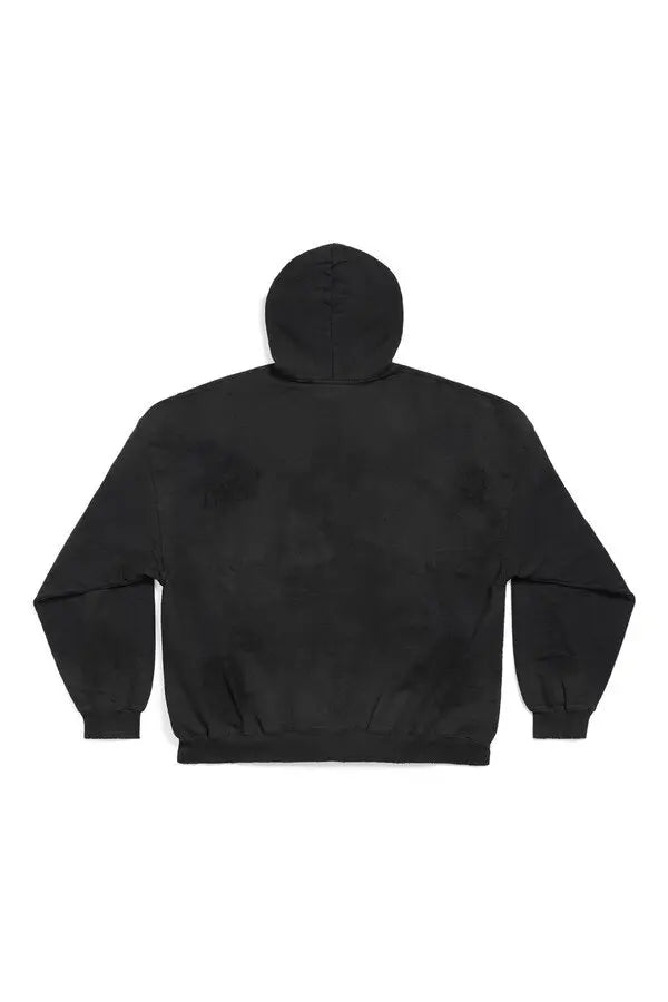 BALENCIAGA SKATER HOODIE OVERSIZED IN FADED BLACK
