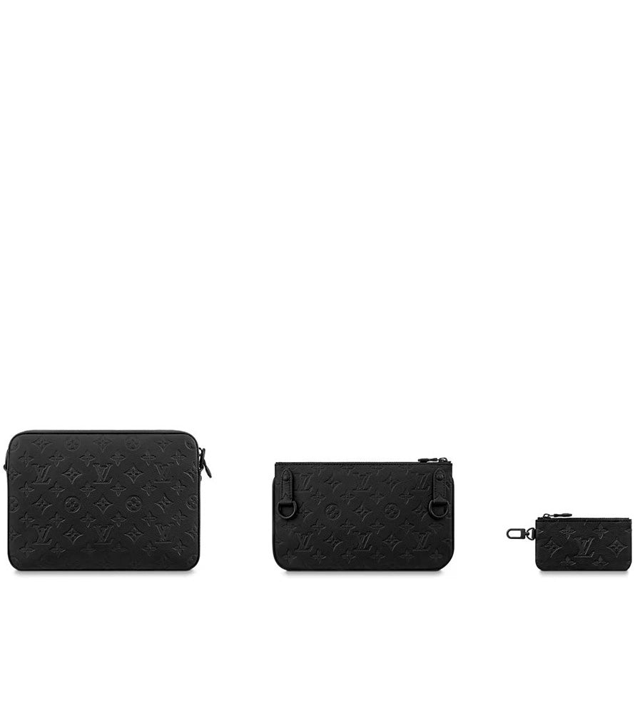 LOUIS VUITTON TRIO MESSENGER MONOGRAM SHADOW LEATHER BAG
