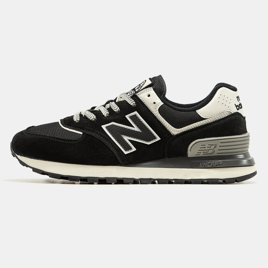STONE ISLAND X NEW BALANCE 574 IN BLACK/WHITE