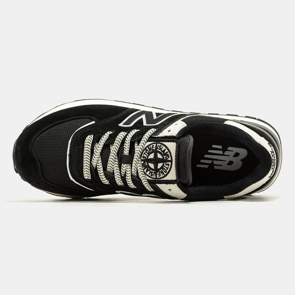 STONE ISLAND X NEW BALANCE 574 IN BLACK/WHITE