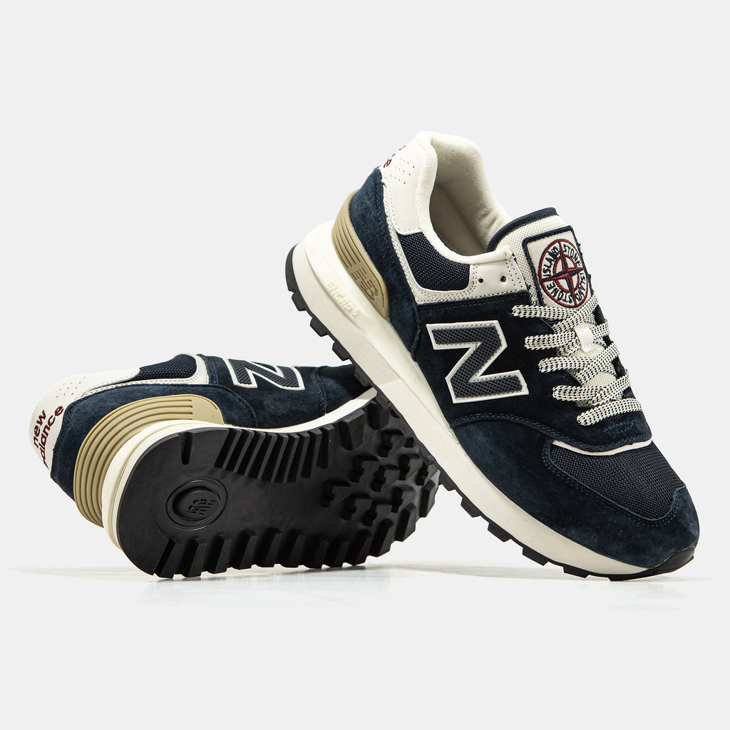 STONE ISLAND X NEW BALANCE 574 IN NAVY/WHITE