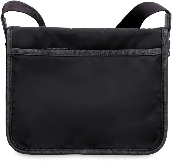 PRADA RE-NYLON MESSENGER BAG IN BLACK
