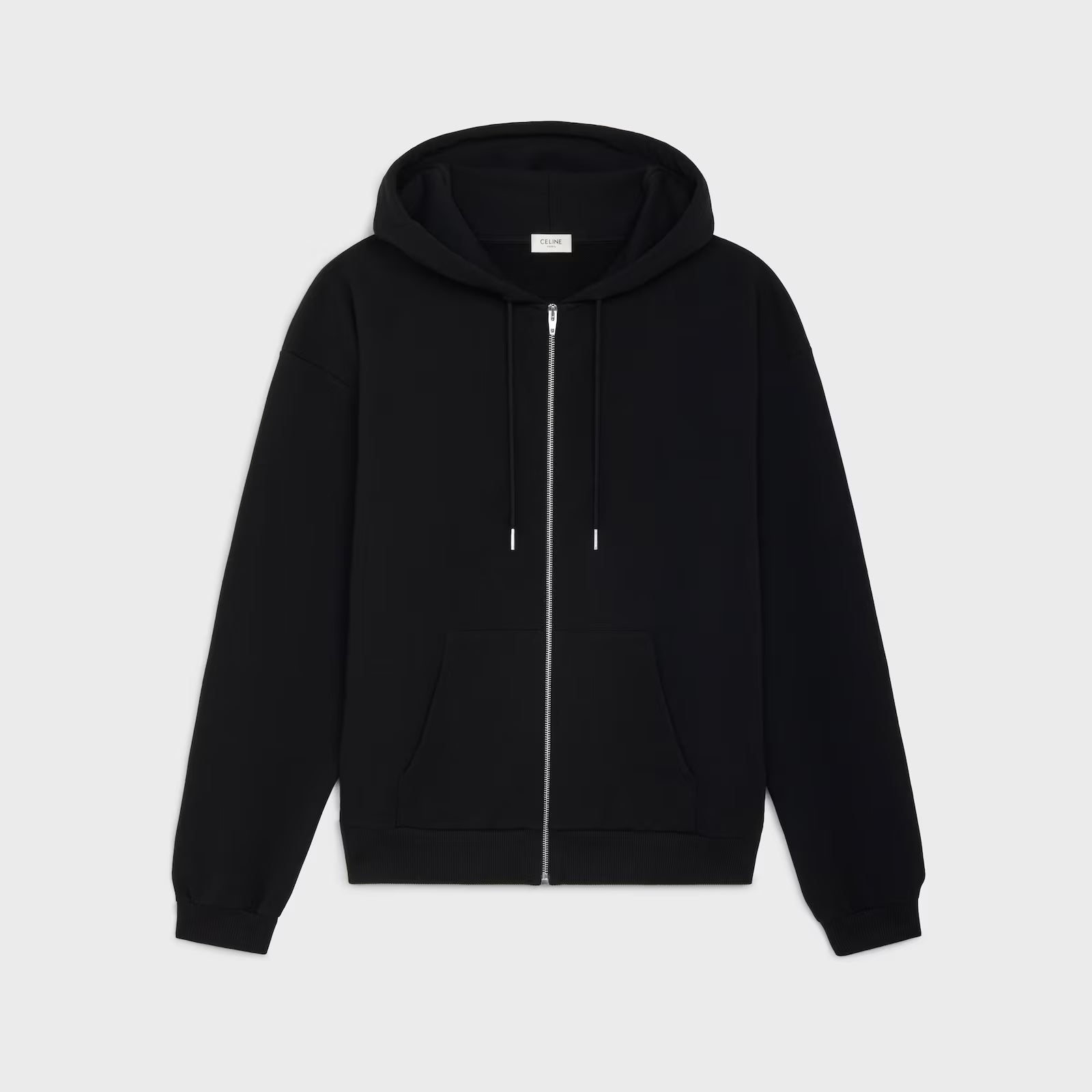 CELINE LOOSE ZIPPED HOODIE IN COTTON FLEECE