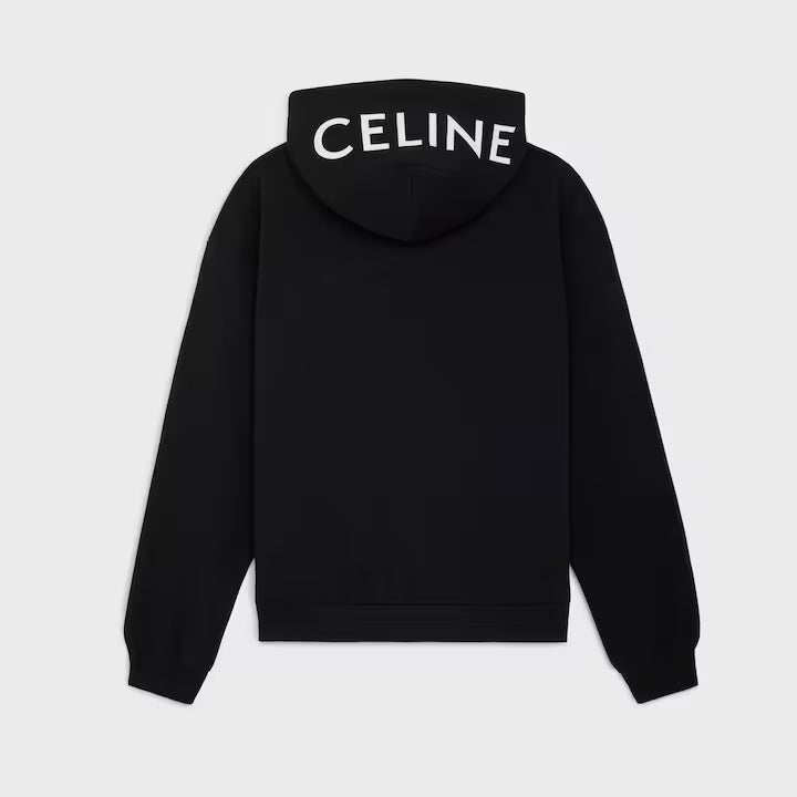 CELINE LOOSE ZIPPED HOODIE IN COTTON FLEECE