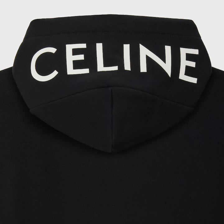 CELINE LOOSE ZIPPED HOODIE IN COTTON FLEECE