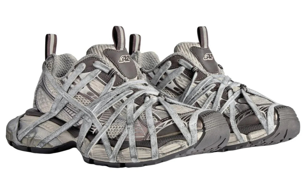 BALENCIAGA 3XL EXTREME LACE SNEAKERS 'BROWN GREY BEIGE MESH AND POLYURETHANE'