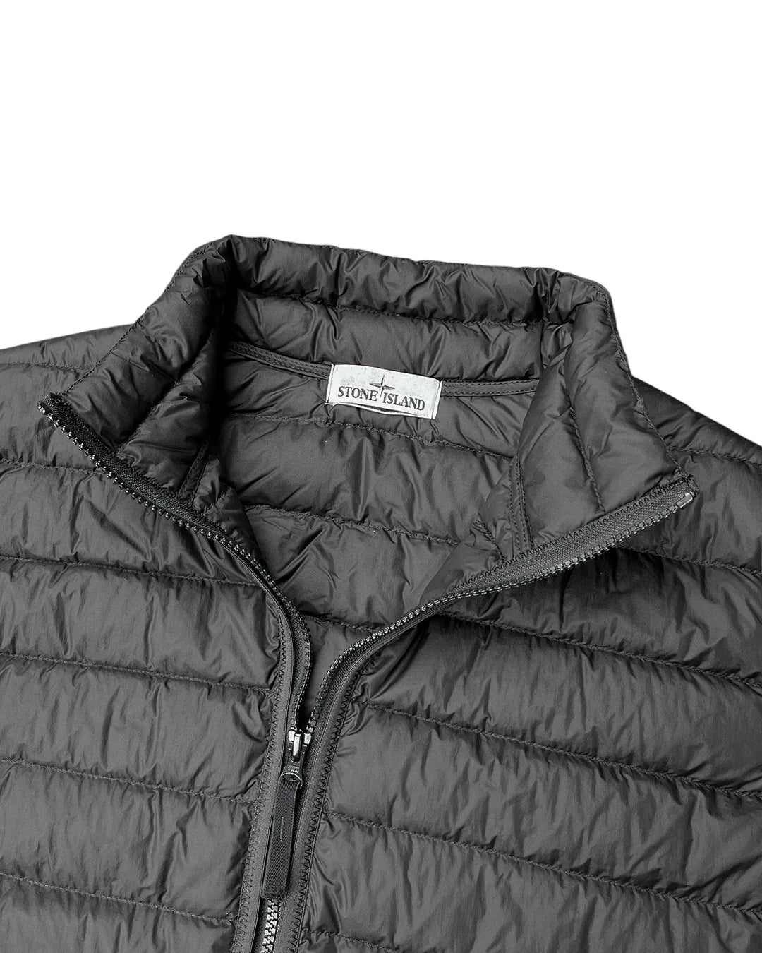 STONE ISLAND GARMENT DYED MICRO YARN DOWN GILET BLACK