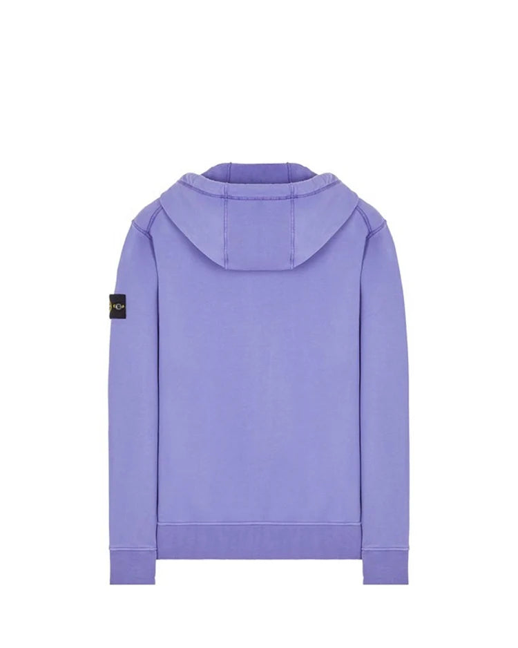 STONE ISLAND ZIP-UP HOODIE IN LAVENDER