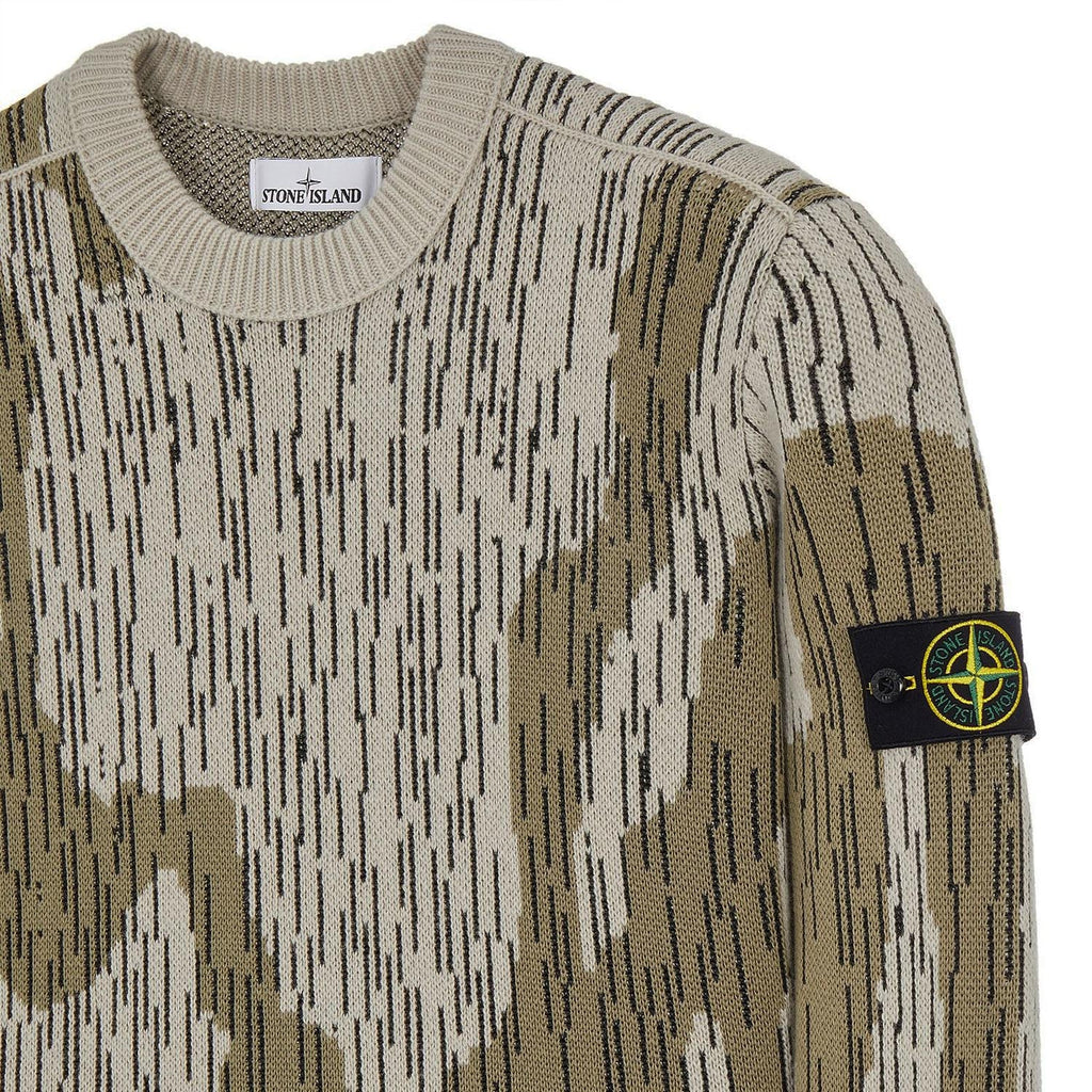 STONE ISLAND MIXED YARN SWEATER RAIN CAMO