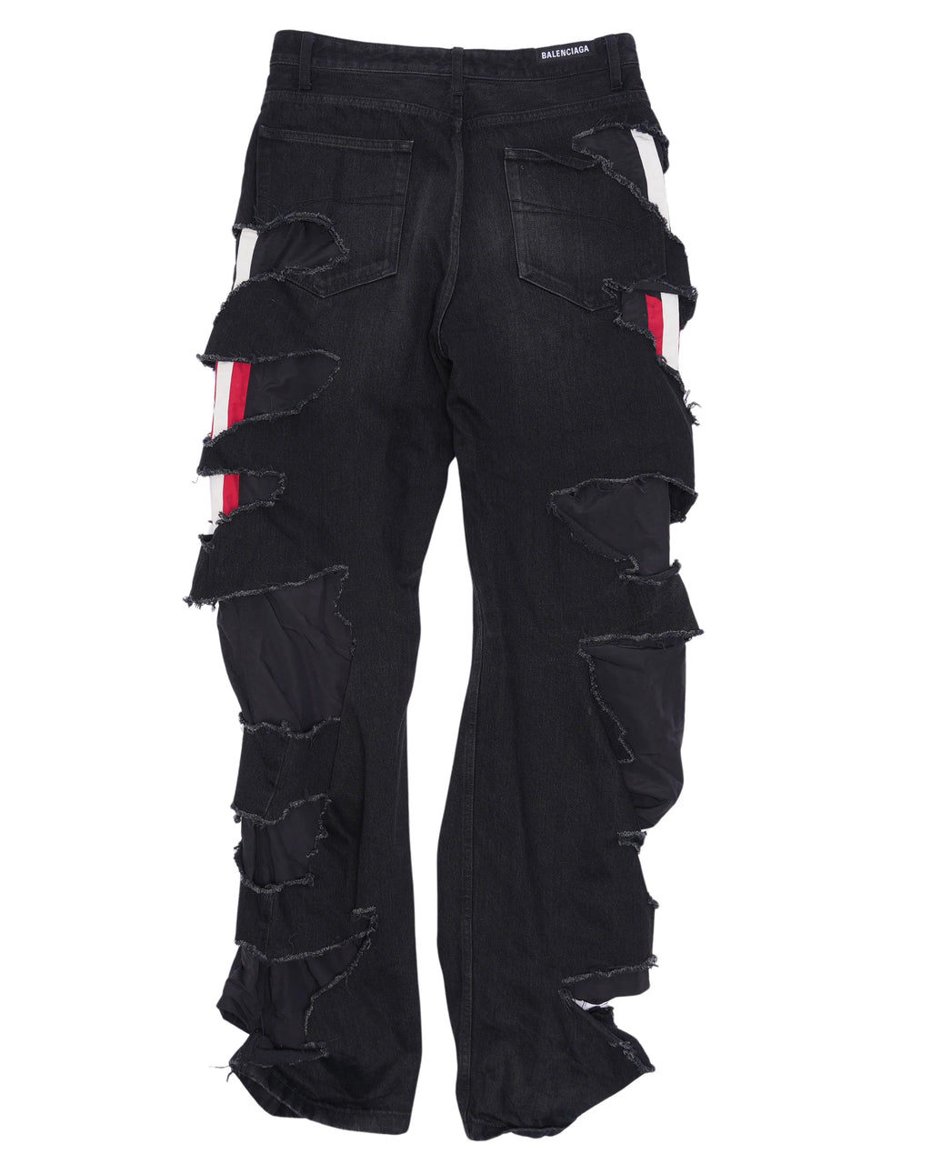 BALENCIAGA SLASHED LOOSE FIT PANT IN BLACK