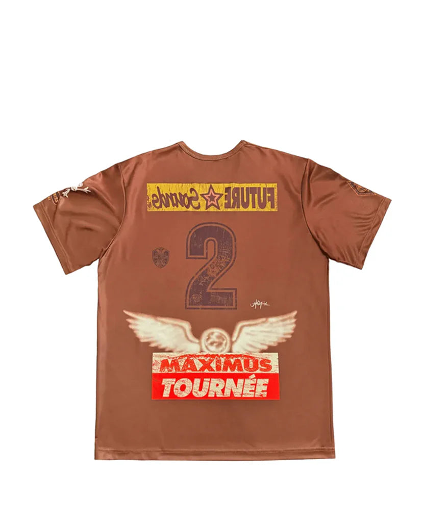 TRAVIS SCOTT CACTUS JACK CIRCUS MAXIMUS SOCCER JERSEY BROWN