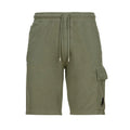 C.P. COMPANY LIGHT FLEECE LENSE BERMUDA SHORTS IN KHAKI