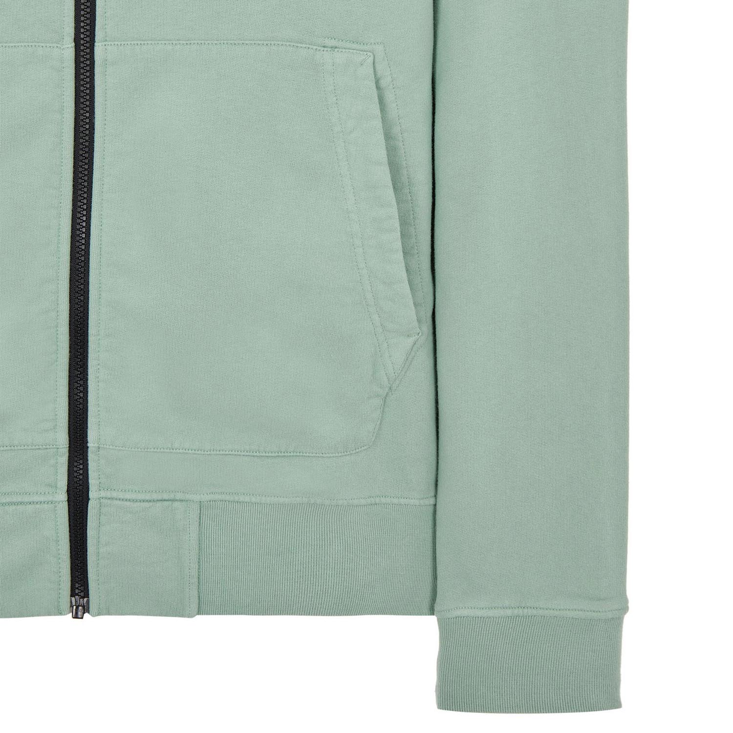 STONE ISLAND ZIP-UP HOODIE IN MENTHOL