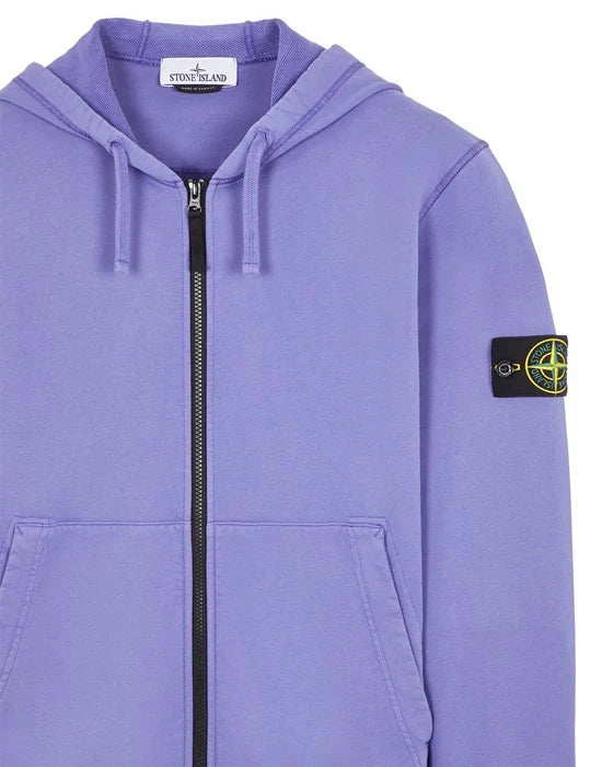 STONE ISLAND ZIP-UP HOODIE IN LAVENDER