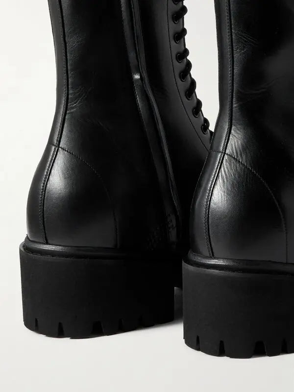 BALENCIAGA LEATHER STOMPER BOOTS IN BLACK