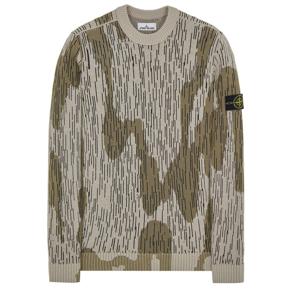 STONE ISLAND MIXED YARN SWEATER RAIN CAMO