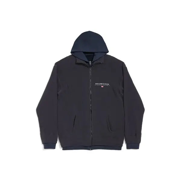 BALENCIAGA HYBRID ZIP-UP CARDIGAN IN BLACK