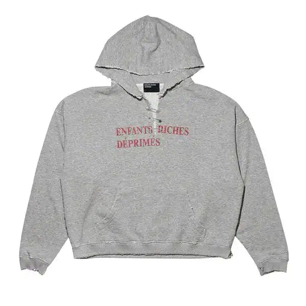 ENFANTS RICHES DEPRIMES CLASSIC LOGO HOODIE IN GREY