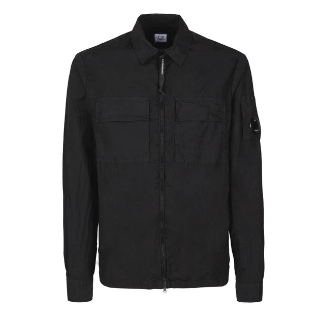 C.P. COMPANY NYLON OVERSHIRT IN BLACK