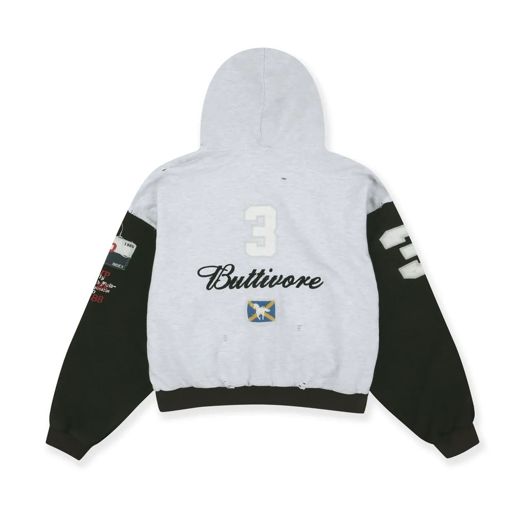 PROTOCOL INDEX BUTTIVORE ZIP HOODIE - WHITE MELANGE