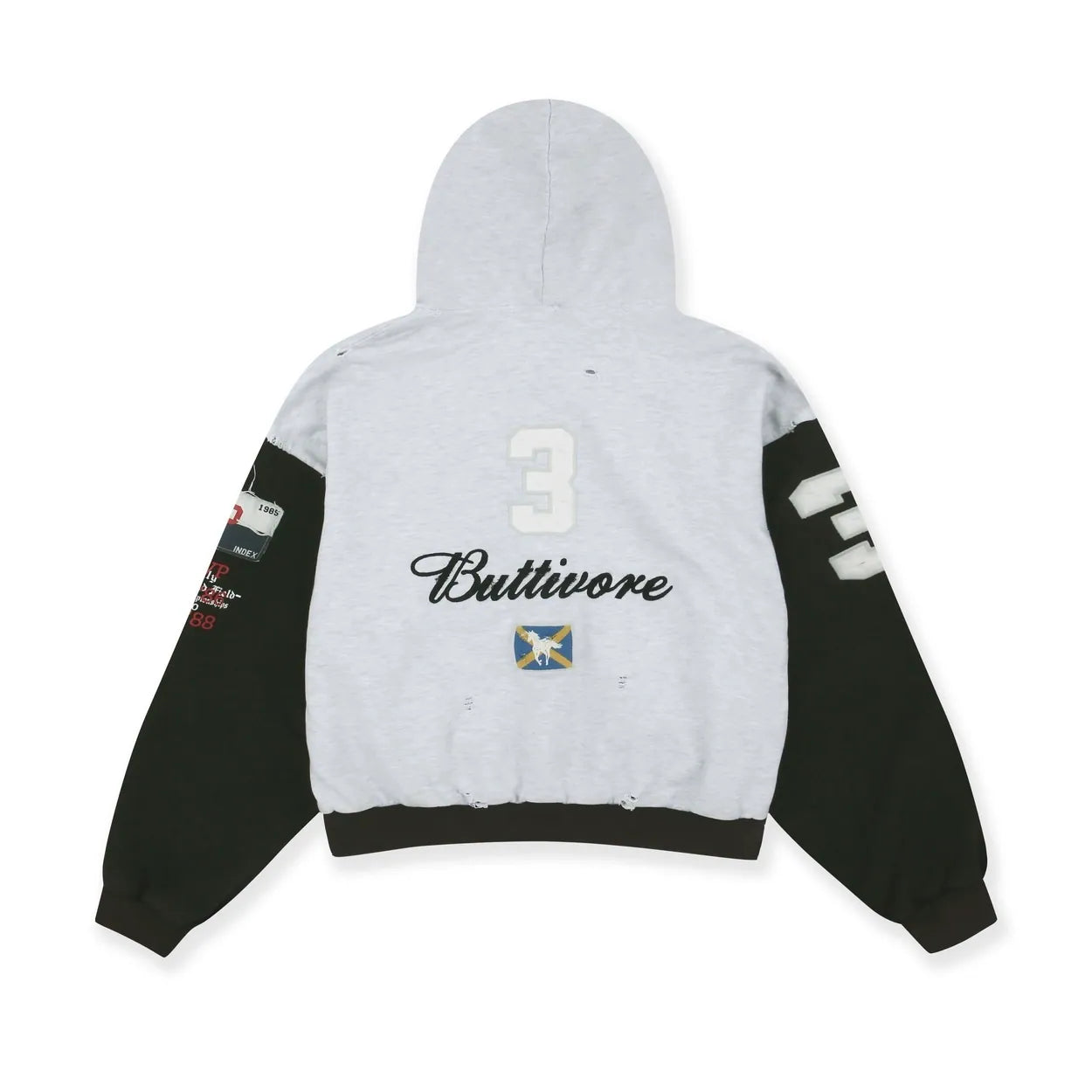 PROTOCOL INDEX BUTTIVORE ZIP HOODIE - WHITE MELANGE