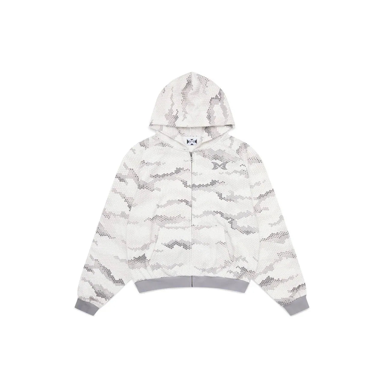 MERTRA SNAKESKIN ZIP-UP HOODIE IN GREY