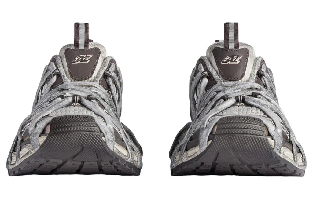 BALENCIAGA 3XL EXTREME LACE SNEAKERS 'BROWN GREY BEIGE MESH AND POLYURETHANE'