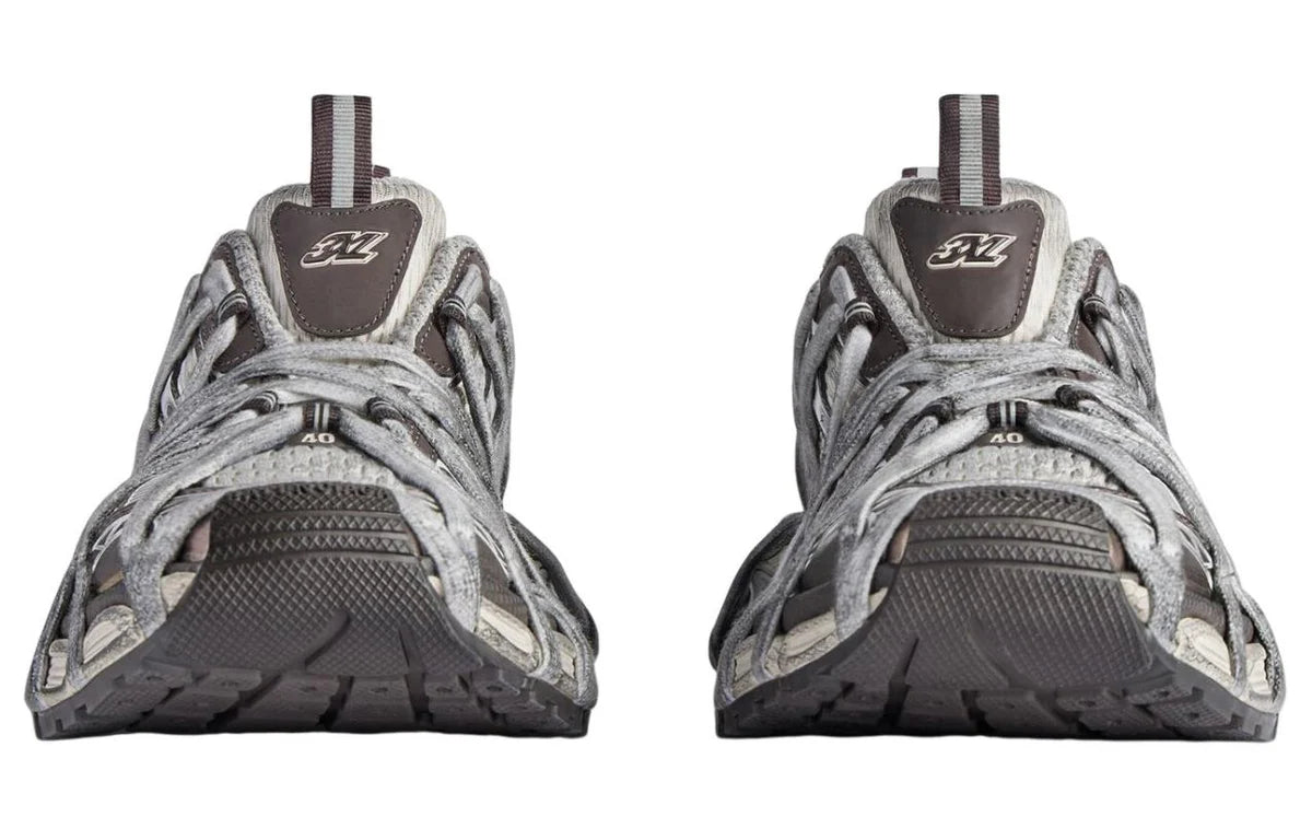 BALENCIAGA 3XL EXTREME LACE SNEAKERS 'BROWN GREY BEIGE MESH AND POLYURETHANE'